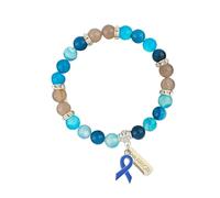 Fycakly Cavigliera da donna, braccialetto con perline per la consapevolezza, orologio con sveglia silenziosa, 9cm, Zinco