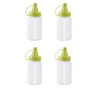 Fycakly Contenitori per Alimenti 4 pezzi Mini bottiglia di condimento Bottiglia di stoccaggio per condimento trasparente con coperchio a prova di perdite per cucina Picnic (D, 8cm)