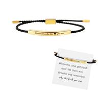 Fycakly Gioielli Donna Bracciale Inspire Ricorda chi sei LASCIARE CHE I GIORNI DIFFICILI VINCANO Design elegante con motivi e tonalità unici Bracciale con ciondolo in oro regolabile (Gold, 30cm)