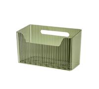 Fycakly Meal Prep Contenitori Scatola organizer per doccia in plastica trasparente impilabile per trucco e contenitore cosmetico a parete con ganci (Clear, 20X10X11CM)