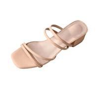 Fycakly Sandali Donna Estive Comode Sandali estivi da donna con design a due cinturini per uscite casual - Ciabatte piatte con punta aperta per comfort e stile quotidiano (Red, 40)