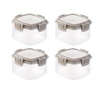 Fycakly Set Contenitori per Alimenti 4 pezzi Mini bottiglia quadrata per condimenti Bottiglia trasparente per conservare i condimenti con coperchio a prova di perdite per cucina Picnic (A, 4cm)