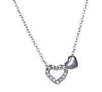 Fycakly Wishes Will A I Come Good And You, collana con ciondolo a forma di cuore per San Valentino, Misura unica, Metallo