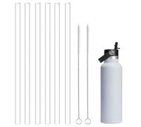Fychuo Cannucce di ricambio in plastica riutilizzabili, 6 pezzi, cannucce trasparenti con 2 spazzole per la pulizia, compatibili con borraccia Hydro Flask non tossica da viaggio