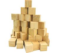 Fycooler 35pz Cubi di Legno Decorare,Cubi Legno Grezzo Naturale di Pino,Set Piccoli Blocchetti Cubo 3X3X3 cm,Perfetti per Stampi,Blocchi di Legno per Artigianato,Alfabeto, Puzzle e progetti DIY