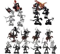 Fycooler 45 pezzi Giocattoli Cavaliere e Cavalli Soldati Giocattoli Soldati dell'Esercito Figure d'Azione, Figure Giocattoli Soldati di Cavalleria Medievale per Bambini che Imparano la Guerra Storica