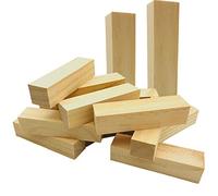 Fycooler Blocchetti in Legno da Scolpire e intaglio Set - 14PZ Kit per Lavorazione e Scolpitura in Tiglio Americano - 10x2.5x2.5 cm