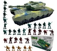 Fycooler Carro Armato Giocattolo - Militari Giocattolo Carro Giocattoli dell'esercito e 30 Soldatini mini- Giocattoli Militari per Ragazzi di 3 4 5 6 7 Anni-Carro Armato Giocattolo Militare