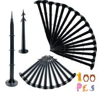 Fycooler Picchetti telo Pacciamatura Picchetti Ancore a Terra Stabile da Giardino in Plastica Resistenti per Fissaggio di tele,Teloni e Reti Bordi di Pavimentazione Erba Artificiale picchetti - 100Pcs