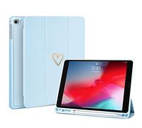 Fycyko Custodia protettiva compatibile con iPad da 9,7 pollici (6a/5a generazione 2018/2017) - Custodia protettiva per matite e punte, motivo a cuore per donne e ragazze