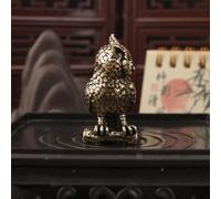 FYDCYHM Sculpture De Hibou En Bronze Faite à La Main Statue D'animal Chanceux Pour Bureau à Domicile, Cadeau Unique Pour La Maison Neuve Pour Les Propriétaires