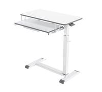 Fydeamer Tavolino da letto con ruote, per letto ospedaliero regolabile, tavolino da letto con vassoio arrotolabile, comodino da letto per computer portatile per casa e medicina