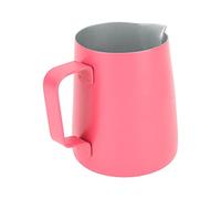 Fydun Bricco per Schiuma di Latte in Acciaio da 380 Ml con Beccuccio Appuntito per Latte Art e Cottura a Vapore del - Utensile da caffè Funzionale per Uso Domestico e Al Bar (rosso)