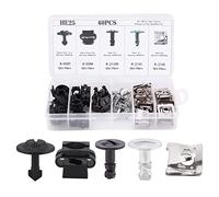 Fydun Clip di fissaggio per auto 60 pezzi 5 tipi di motore per auto Copertura del sottoscocca Scudo inferiore Clip di fissaggio Viti di espansione Kit di ricambio