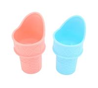 Fydun Coni Gelato Riutilizzabili da 2 Pezzi - Divertenti Coppette in PP per Dolcetti Congelati, Rosa e Blu, Ideali per Feste Estive