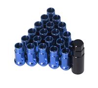 Fydun Dadi, Universale 20 Pezzi M12x1,25 Metallo Dadi delle Alette delle Ruote con Manicotto Chiave(Blu)