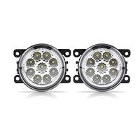 Fydun Fendinebbia DRL Luce di marcia diurna Fendinebbia anteriore rotonda a 9 LED per auto Luce di marcia diurna anteriore sinistra + anteriore destra DRL Per Focus(bianca)