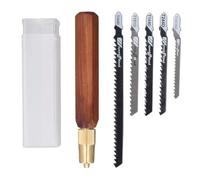 Fydun Kit a Mano per la Lavorazione del Legno Manico in Palissandro a Forma di Esagono e 5 Pale Manuale Staccabile Manuale Piccolo Mini per un Taglio Preciso