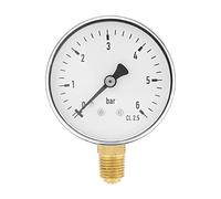 Fydun Manometro, 1/4 "NPT Manometro Idraulico Aria 0-6 Bar Manometro a Montaggio Laterale + manometro per Vaso espansione Riduttore di Pressione caleffi 3/4 bocchettonato con manometro manometro
