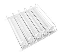 Fydun Organizzatore di Bevande per Frigorifero da 5 Pezzi con Dispenser Automatico di Lattine di Soda Conservazione Efficiente delle Bevande - Regolabile per Lattine e Bottiglie (WHITE)