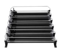 Fydun Organizzatore di Bevande per Frigorifero da 5 Pezzi con Dispenser Automatico di Lattine di Soda Conservazione Efficiente delle Bevande - Regolabile per Lattine e Bottiglie (BLACK)