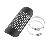 Fydun Scudo Termico Per Marmitta Universale, Scudo Muffler In Acciaio Inossidabile, Design Per La Dissipazione Del Calore, 2 Kit Di Fissaggio Regolabili, Per La Maggior Parte Delle Moto(Nero)