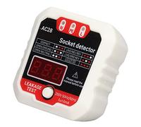 Fydun Tester per Presa, Display Digitale LCD Tester per Presa di Corrente Rilevatore di Fase Polarità del Filo di Terra Tester per Presa di Dispersione Elettrica (UE 220V)