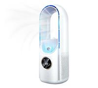 Fydun Ventilatore USB Portatile Senza Lama con 6 velocità Regolabili e Funzione Spray di Raffreddamento per Uso Domestico e in Ufficio - Ideale per Camere da Letto e Spazi Abitativi (WHITE)