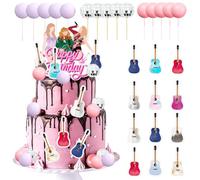 FYDZBSL 28PCS Topper per Torta Topper per Torta Musicale Cantante Chitarra Cake Topper Musica Amante Festa Forniture Adatto per la Decorazione di Feste
