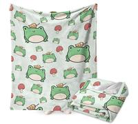 FYDZBSL Frog Coperta per Bambini, Anime Coperte da Letto Cartoni Animati Stampa Morbida Coperte Comfort Calda Microfibra per Tutte le Stagioni,Morbida per Camera da Letto Ufficio Divano