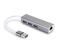 Fyearfly Adattatore da USB 3.0 a RJ45, scheda di rete cablata in lega di alluminio, hub Ethernet da 100 m, connessione Internet veloce, design portatile