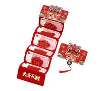 Fyearfly Buste rosse con 6 scomparti per carte di credito, pieghevoli, design a serpente portafortuna per Capodanno cinese, regali in contanti