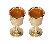 Fyearfly Calice d'oro, 2 pezzi di ornamenti retrò dorati europei di alta qualità per la collezione di decorazioni da viaggio