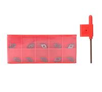 Fyearfly Carburo inserti tornio Cutter, DCMT0702 EM YBC205, efficiente acciaio semilavoratura, include chiave, strumento durevole e preciso