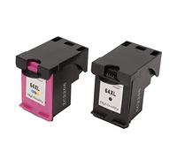 Fyearfly Cartucce d'inchiostro 64XL, confezione da 2 pezzi, per stampe a colori vivaci, ad alta resa per testi nitidi e grafica vivace, compatibili con dispositivi Envy Photo serie 6200, 7100, 7800.