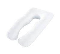 Fyearfly Cuscino premaman a forma di U per chi dorme sul fianco, allevia il mal di schiena, supporto completo del corpo, bianco