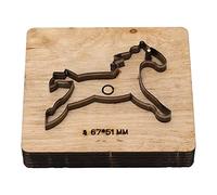 Fyearfly Fustella per cuoio a forma di cavallo, bordo pulito affilato, acciaio legato, 67 x 51 mm