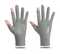 Fyearfly Guanti con protezione UV, in seta di ferro, senza dita, per uomo e donna, per guida, ciclismo, arrampicata, golf, taglia L