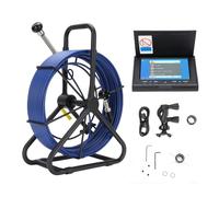 Fyearfly Kit Boroscopi per Tubi 50 M, Telecamera per Ispezione Fognature Ricaricabile Registratore DVR per Endoscopio per Tubi 18 Mm 1080P Schermo 4,3 Pollici, per il Controllo delle