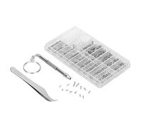 Fyearfly Kit di riparazione per occhiali da vista, 1000 viti e cuscinetti con micro cacciavite per una facile riparazione di orologi e occhiali, scatola portatile