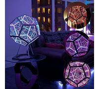Fyearfly Luce Artistica a Colori Dodecaedro Infinito, Lampada da Tavolo a LED con Luce Notturna 3D Infinity a 7 Colori, Lampada Decorativa per La Decorazione del Desktop di Casa