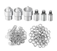 Fyearfly Occhiello a pressione manuale con 3 fustelle e 1500 occhielli da 6/10/12 mm per progetti fai da te e artigianato