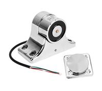 Fyearfly Porta elettromagnetica in lega di zinco DC24V 55kg aspirazione Fire Stopper argento rilascio automatico con kit di fissaggio per locali commerciali e pubblici