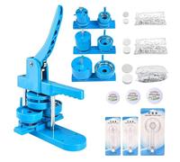 Fyearfly Punzonatrice fai da te, 25 mm/32 mm/58 mm, con 300 pezzi di parti a bottone, ideale per artigianato ed eventi (blu)