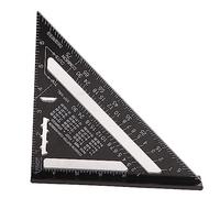 Fyearfly Righello triangolare nero Lavorazione del legno Righello ad angolo retto in alluminio Goniometro 0~7 pollici 90°