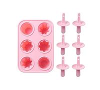 Fyearfly Set di 6 stampi per ghiaccioli in silicone, facile rilascio e riutilizzabile, design adatto ai bambini, perfetto per dolcetti estivi e riunioni di famiglia