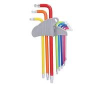 Fyearfly Set di chiavi esagonali a stella, multicolore, in acciaio al cromo vanadio, strumenti a braccio lungo T10-T50, resistente alla ruggine, facile identificazione delle dimensioni, coppia
