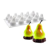 Fyearfly Stampo in silicone a forma di pera con 15 cavità per mousse, stampo antiaderente per dessert 3D, facile decorazione di torte, strumento di cottura conveniente