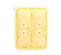 Fyearfly Stampo per ghiaccio a forma di orso 4 griglie in silicone per la candela della torta del gelato, rilascio facile, durevole