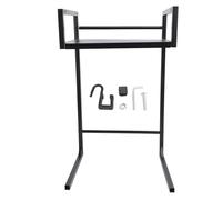 Fyearfly Supporto per microonde da appoggio, impermeabile, in acciaio al carbonio, organizer per utensili da cucina e stoviglie, con 3 ganci, soluzione salvaspazio